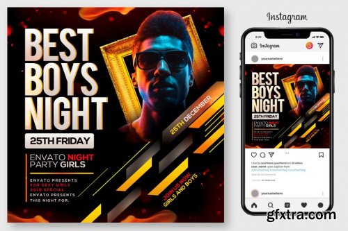 CreativeMarket - Boys Night Party Flyer 4445150