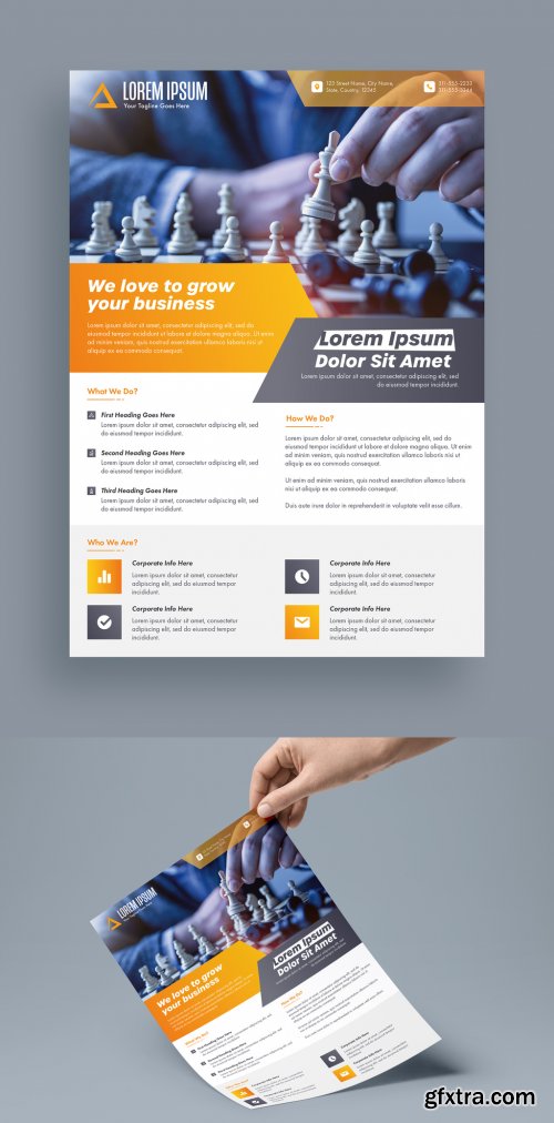 Orange and Grey One Page Business Flyer Layout 315762458