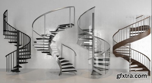 Modern Spiral Staircase 3d models