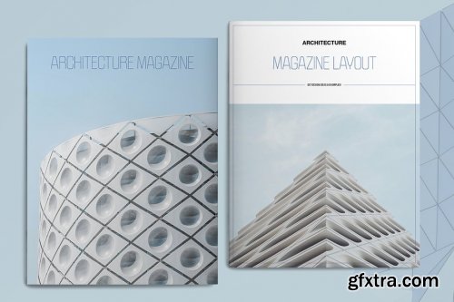 CreativeMarket - Blue Architecture Magazine Layout 4493081