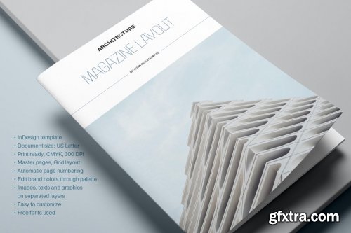 CreativeMarket - Blue Architecture Magazine Layout 4493081