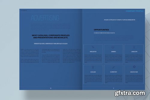 CreativeMarket - Blue Architecture Brochure Layout 4493032