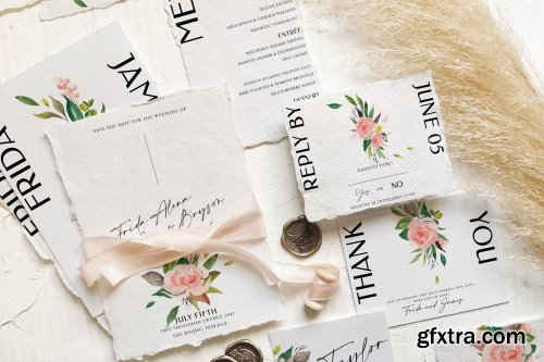 CreativeMarket - Rose & Foliage Wedding Suite 4492713