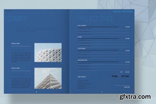 CreativeMarket - Blue Architecture Proposal Layout 4493122