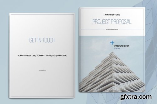 CreativeMarket - Blue Architecture Proposal Layout 4493122