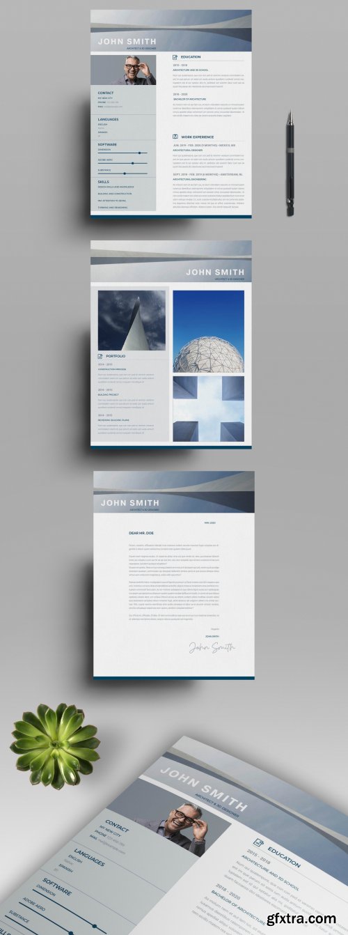 Blue Architecture Resume Layout 317113451