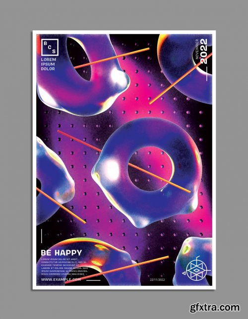 Abstract Retro Futuristic Poster Layout 317119490