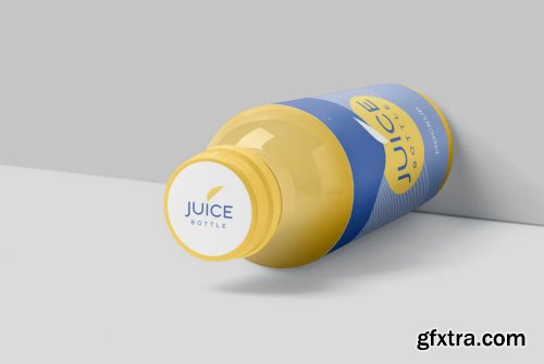 Transparent Plastic Juice Bottle Mockups