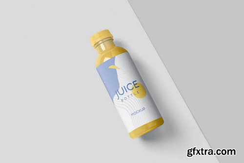 Transparent Plastic Juice Bottle Mockups