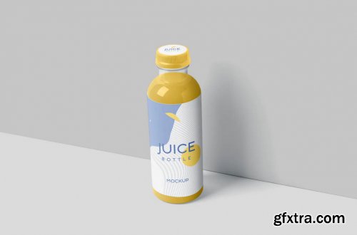 Transparent Plastic Juice Bottle Mockups