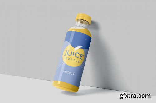 Transparent Plastic Juice Bottle Mockups