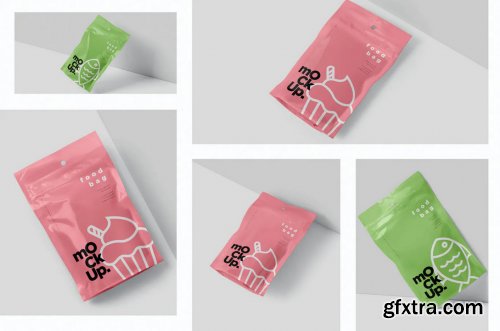 Foil Paper Stand Up Packaging Pouch Mockups