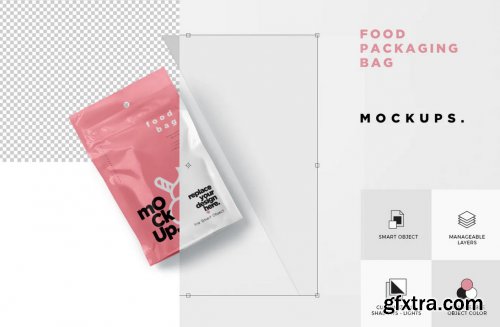 Foil Paper Stand Up Packaging Pouch Mockups