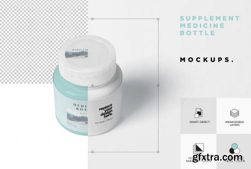 Small Round Plastic Medical Jar Mockups