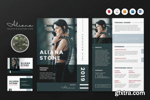 Creative CV Resume & Name Card PSD, DOCX, AI No.22