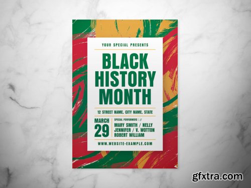 Black History Month Event Flyer Layout with Abstract Background 317318625