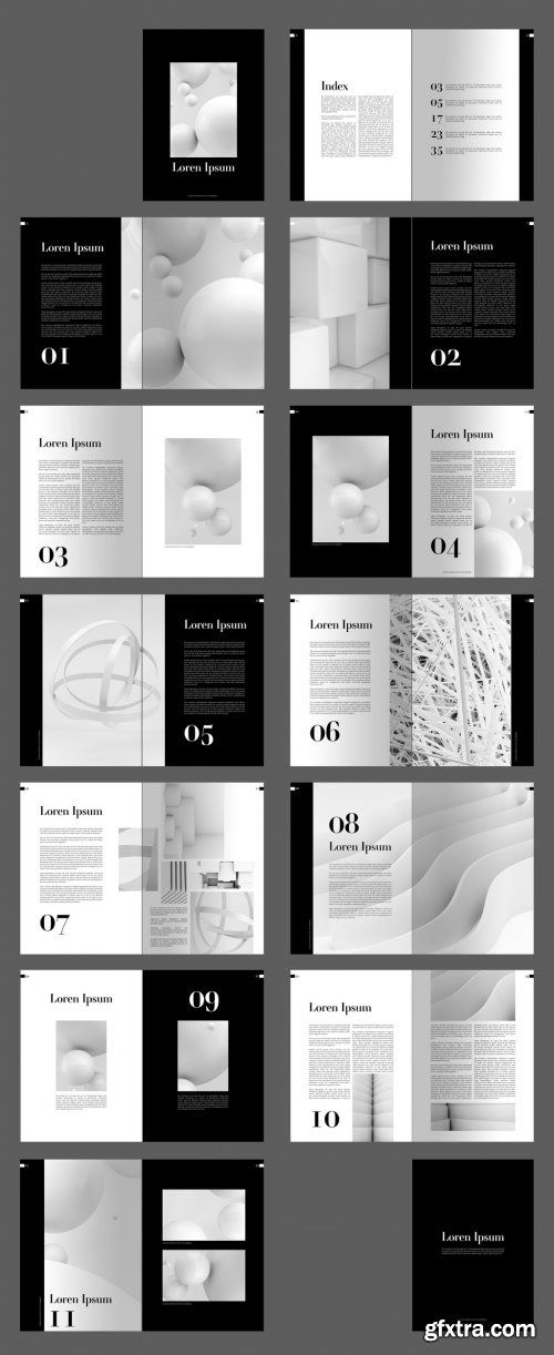 Elegant Black and White Portfolio Layout 270613132