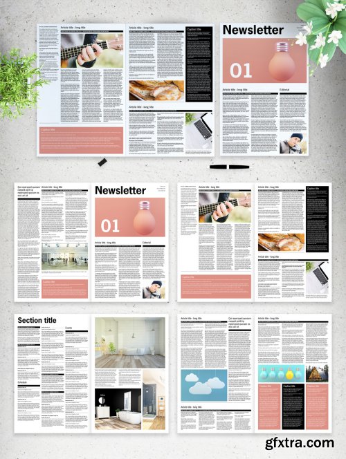 Black and White Newsletter Layout 292954398