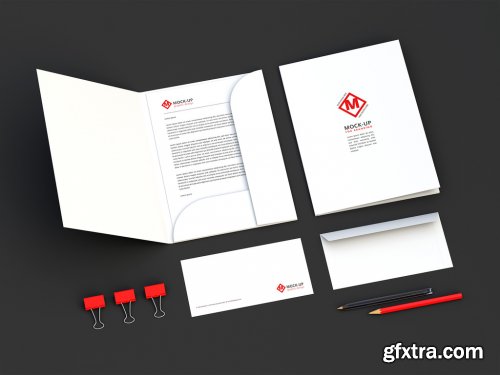 White Folder and Envelope Mockup 228019074