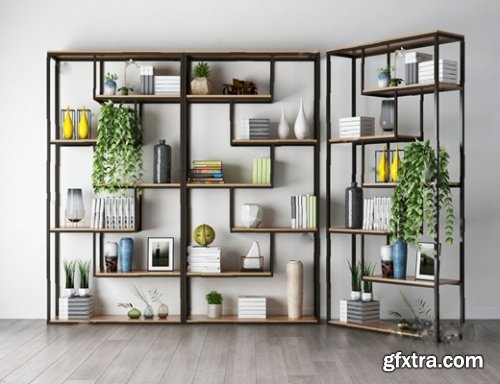 Bookshelf / Decorative Set / Hanging plants