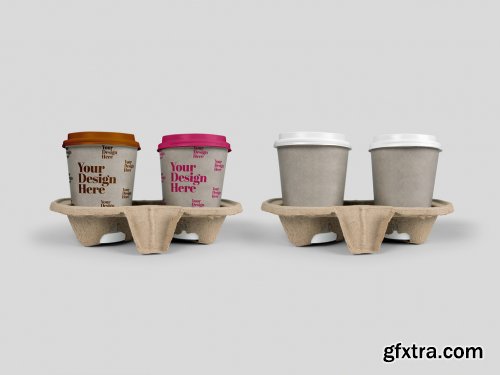 Takeout Cups in Holder Mockup 317333225