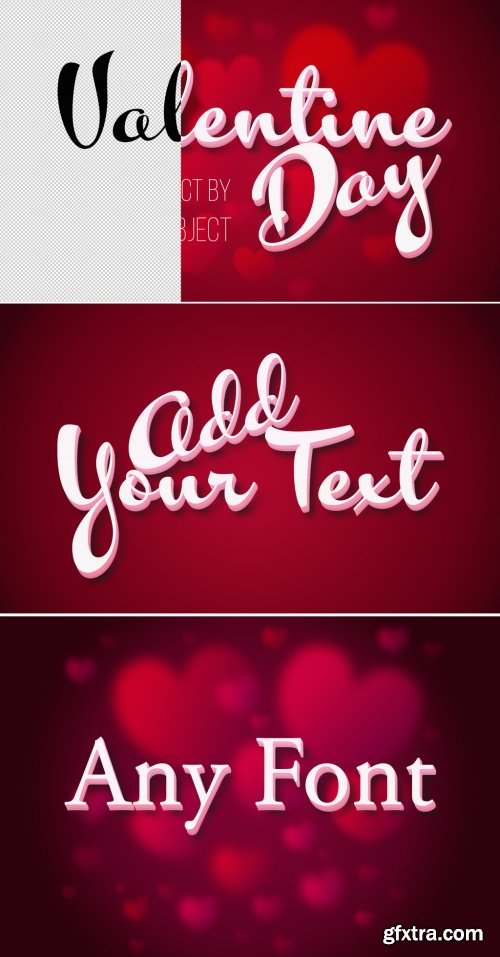 Valentine's Day 3D Text Effect Mockup 317544778