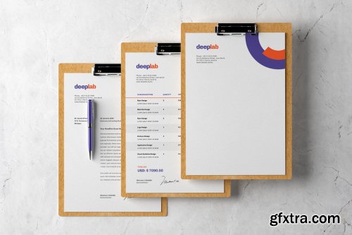 CreativeMarket - Clipboard Branding Mockup set 4433987