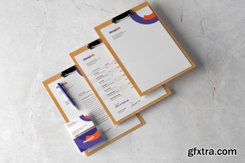 CreativeMarket - Clipboard Branding Mockup set 4433987