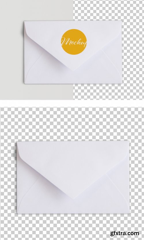 White Envelope Top View Mockup 317591725