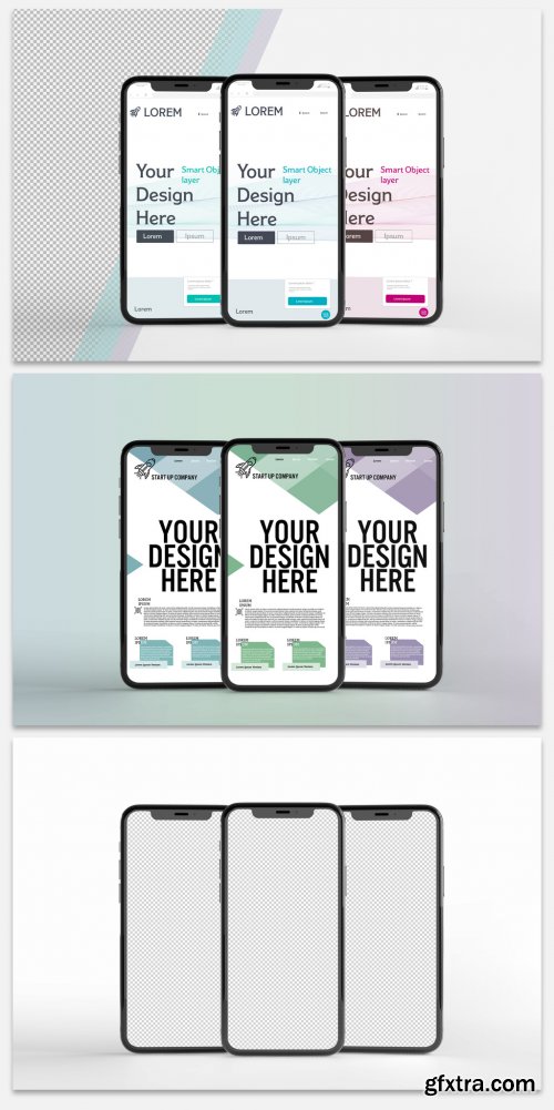 Mockup of Several Smartphones 317826902