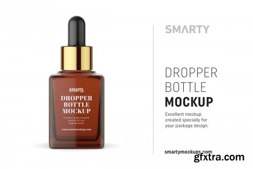 CreativeMarket - Square amber dropper bottle mockup 4360072