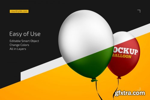 CreativeMarket - Floating Helium Balloons Mockup Set 4358135