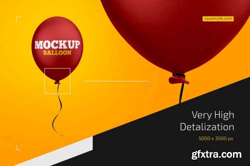 CreativeMarket - Floating Helium Balloons Mockup Set 4358135