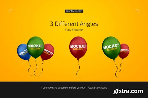 CreativeMarket - Floating Helium Balloons Mockup Set 4358135