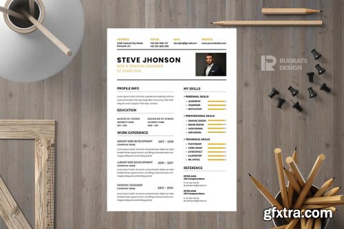 Minimalist CV Resume R38 Template