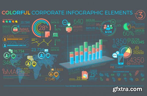 Colorful Corporate Infographic Elements