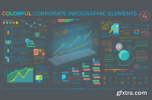 Colorful Corporate Infographic Elements