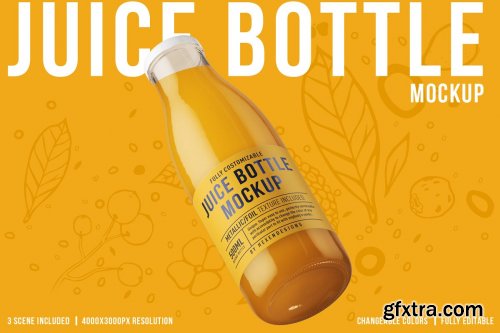 CreativeMarket - Juice Round Bottle Mockup 4508759