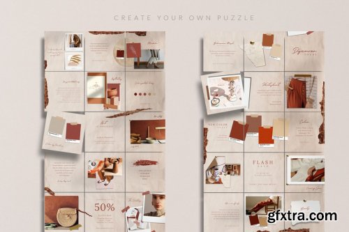 CreativeMarket - SINA Instagram Puzzle - PS & Canva 4465600