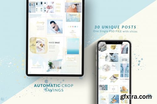 CreativeMarket - Wind Instagram Puzzle - Canva & PS 4458401