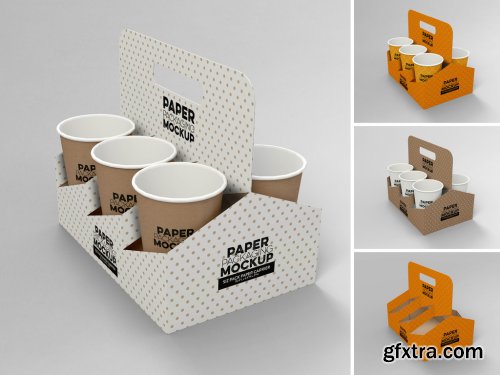 Paper 6 Cup Holder Left View Mockup 318968389