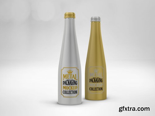 2 Aluminum Drink Bottles Mockup 318968023