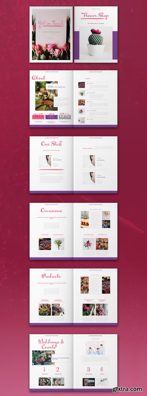 Flower Shop Brochure Layout 319007964