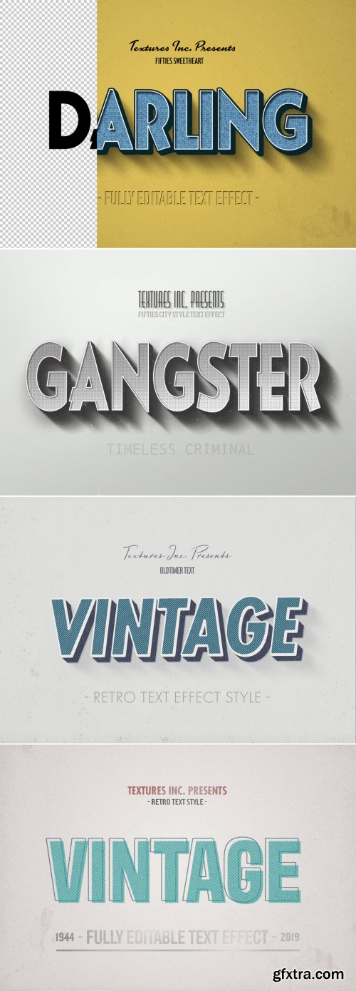 Vintage Text Effect Mockup Bundle 318976879