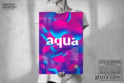 Aqua Party Big Poster Design