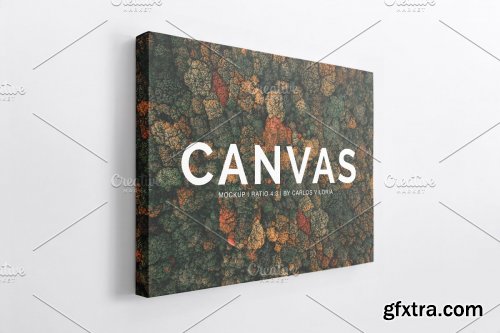 CreativeMarket - Landscape Canvas Ratio 4x3 Mockup 04 4265484