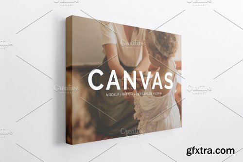 CreativeMarket - Landscape Canvas Ratio 4x3 Mockup 04 4265484