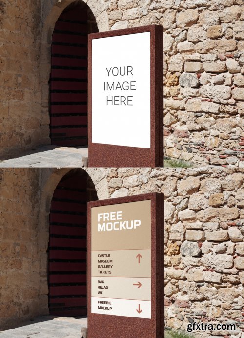 Sign Outside Old Building Mockup 319540237