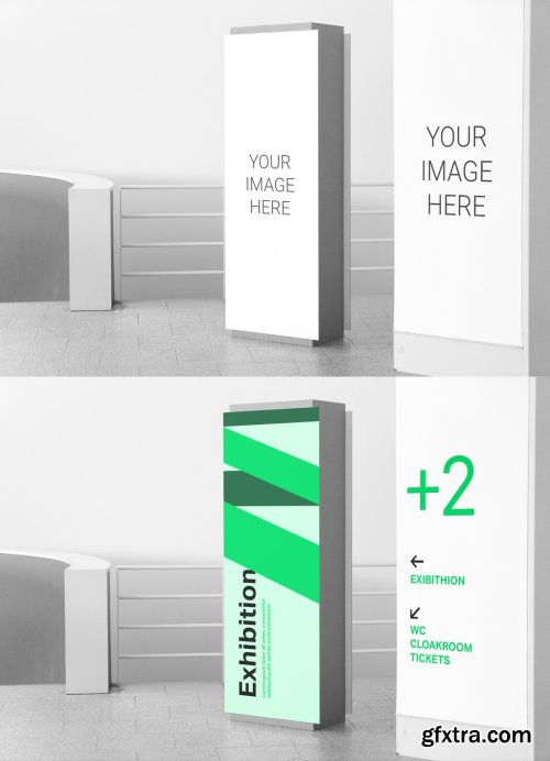 2 Tall Indoor Signs Mockup 319540121