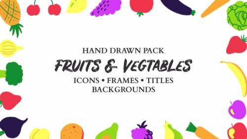 Fruits and Vegetables. Hand Drawn Pack - 13684241